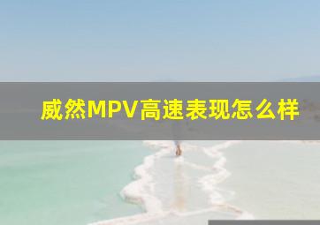 威然MPV高速表现怎么样