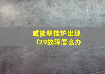 威能壁挂炉出现f29故障怎么办