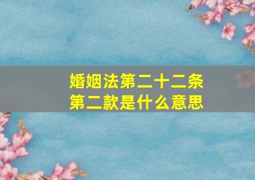 婚姻法第二十二条第二款是什么意思