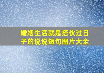 婚姻生活就是搭伙过日子的说说短句图片大全