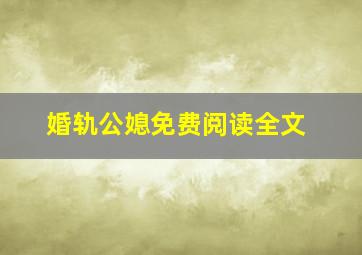 婚轨公媳免费阅读全文