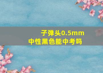 子弹头0.5mm中性黑色能中考吗