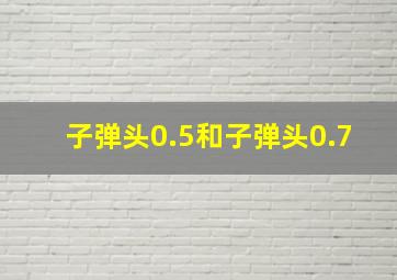 子弹头0.5和子弹头0.7