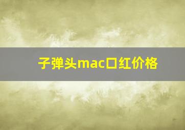 子弹头mac口红价格