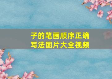 子的笔画顺序正确写法图片大全视频