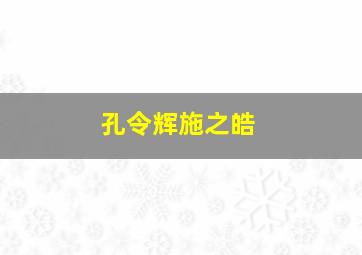 孔令辉施之皓