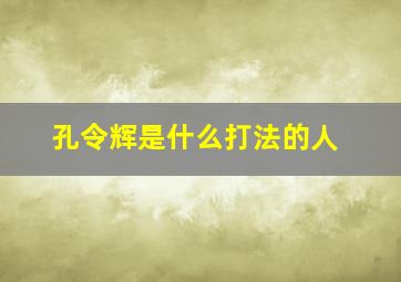 孔令辉是什么打法的人