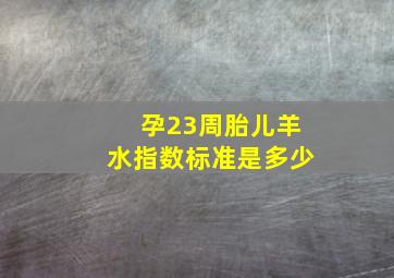 孕23周胎儿羊水指数标准是多少