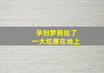 孕妇梦到拉了一大坨屎在地上