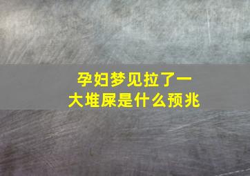 孕妇梦见拉了一大堆屎是什么预兆