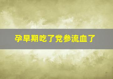 孕早期吃了党参流血了