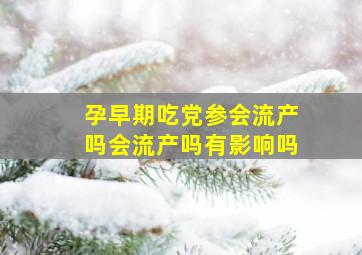 孕早期吃党参会流产吗会流产吗有影响吗