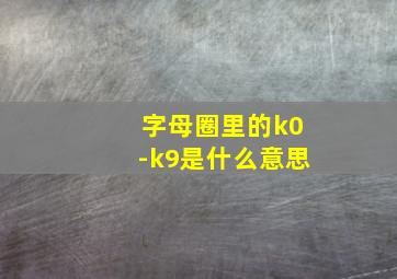 字母圈里的k0-k9是什么意思