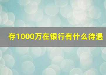 存1000万在银行有什么待遇