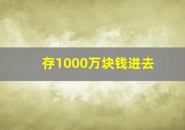 存1000万块钱进去