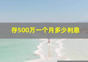 存500万一个月多少利息