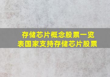 存储芯片概念股票一览表国家支持存储芯片股票