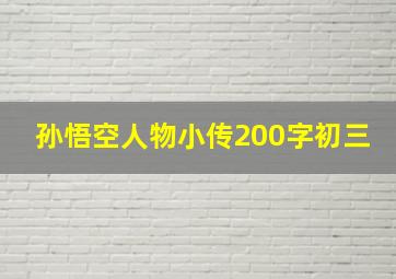 孙悟空人物小传200字初三