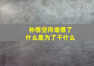 孙悟空向谁借了什么是为了干什么