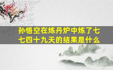 孙悟空在炼丹炉中炼了七七四十九天的结果是什么