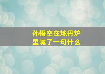 孙悟空在炼丹炉里喊了一句什么