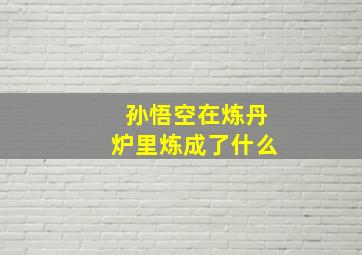 孙悟空在炼丹炉里炼成了什么