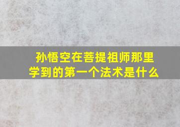 孙悟空在菩提祖师那里学到的第一个法术是什么