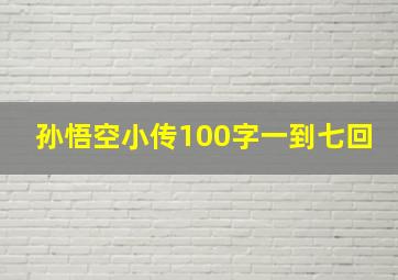 孙悟空小传100字一到七回