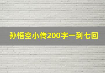 孙悟空小传200字一到七回