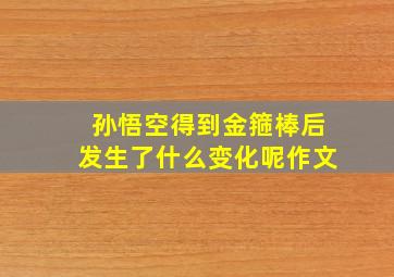 孙悟空得到金箍棒后发生了什么变化呢作文