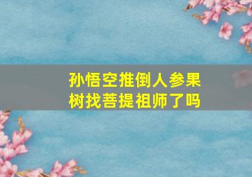 孙悟空推倒人参果树找菩提祖师了吗