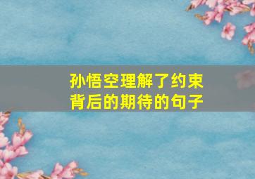 孙悟空理解了约束背后的期待的句子