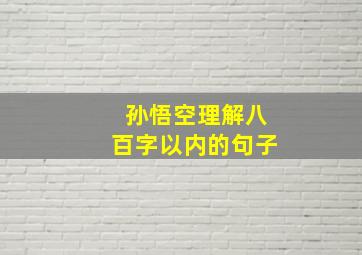 孙悟空理解八百字以内的句子