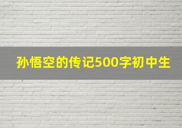 孙悟空的传记500字初中生