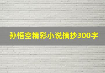 孙悟空精彩小说摘抄300字