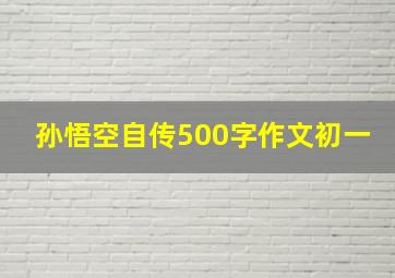 孙悟空自传500字作文初一