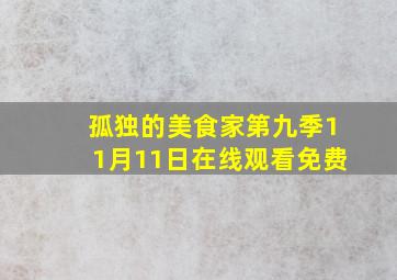 孤独的美食家第九季11月11日在线观看免费