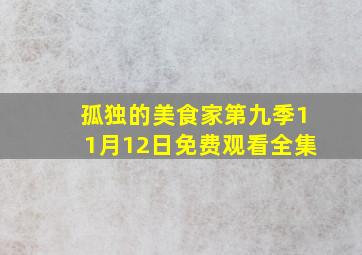 孤独的美食家第九季11月12日免费观看全集