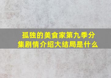 孤独的美食家第九季分集剧情介绍大结局是什么