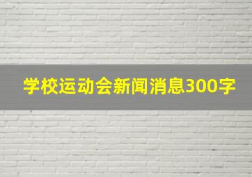 学校运动会新闻消息300字