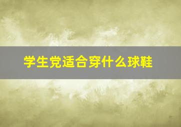 学生党适合穿什么球鞋