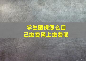 学生医保怎么自己缴费网上缴费呢