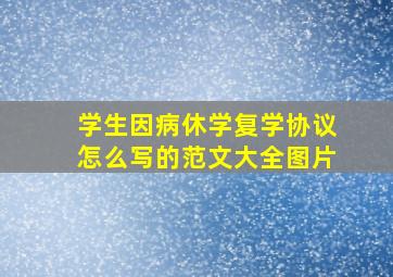 学生因病休学复学协议怎么写的范文大全图片