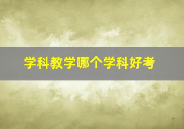 学科教学哪个学科好考