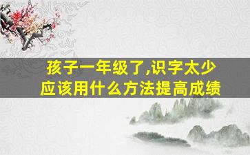 孩子一年级了,识字太少应该用什么方法提高成绩