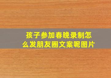 孩子参加春晚录制怎么发朋友圈文案呢图片