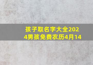 孩子取名字大全2024男孩免费农历4月14