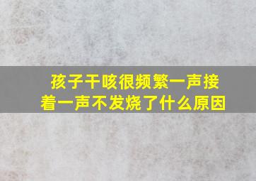 孩子干咳很频繁一声接着一声不发烧了什么原因