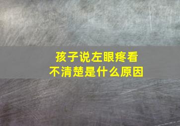 孩子说左眼疼看不清楚是什么原因