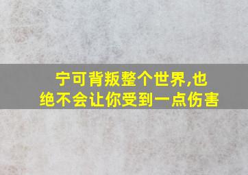 宁可背叛整个世界,也绝不会让你受到一点伤害